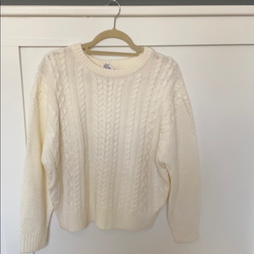 Workshop republic clothing cream cable sweater